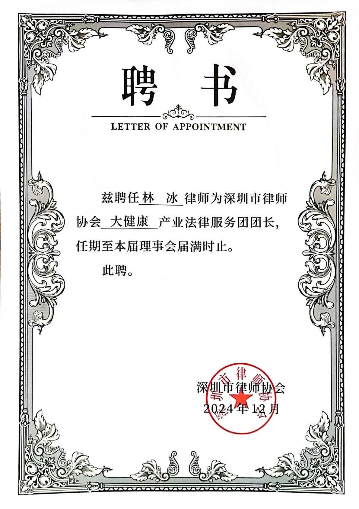 市律协大健康产业法律服务团团长