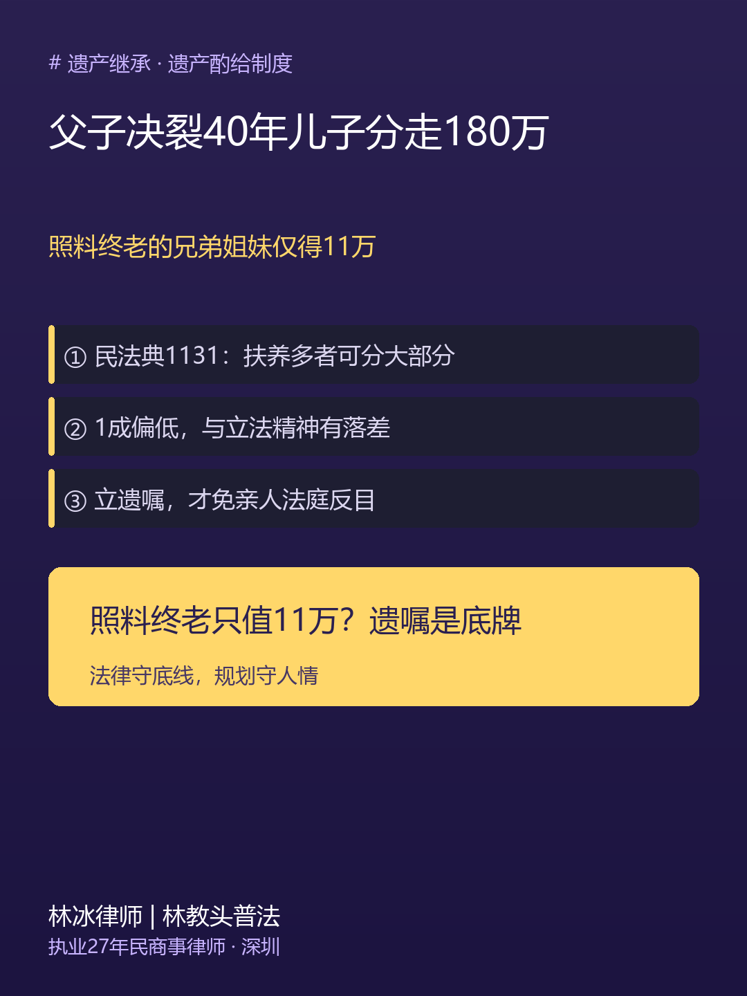 父子决裂40年儿子分走180万