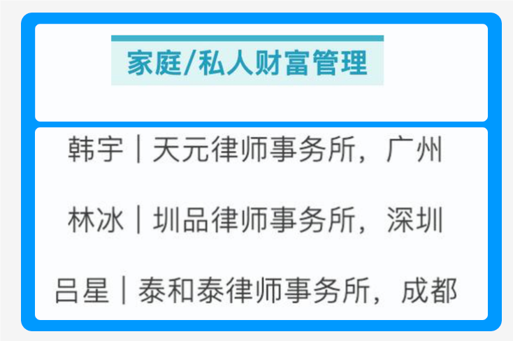 广东圳品律师事务所林冰律师获2024中国区LegalOne家庭/私人财富管理领域实力之星
